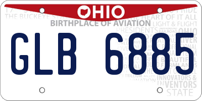 OH license plate GLB6885