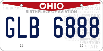 OH license plate GLB6888