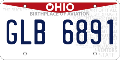 OH license plate GLB6891