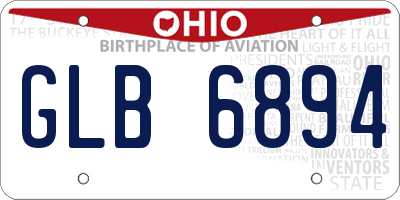 OH license plate GLB6894