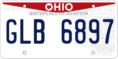 OH license plate GLB6897
