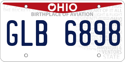 OH license plate GLB6898