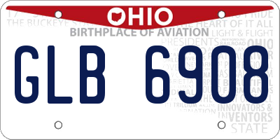 OH license plate GLB6908
