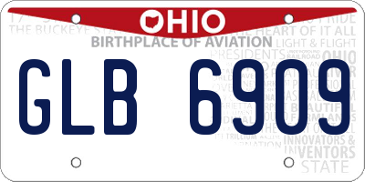 OH license plate GLB6909