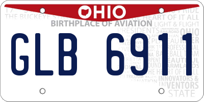 OH license plate GLB6911