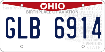OH license plate GLB6914