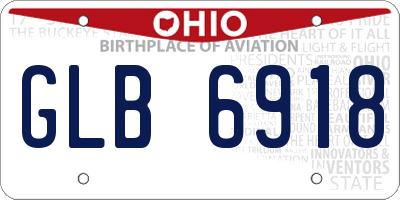OH license plate GLB6918