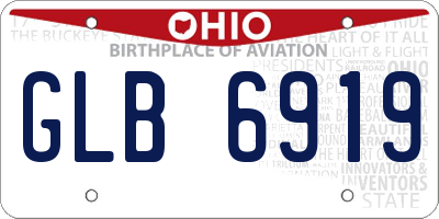 OH license plate GLB6919
