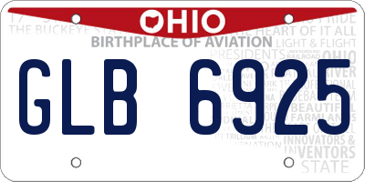 OH license plate GLB6925