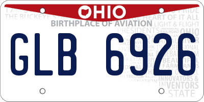 OH license plate GLB6926