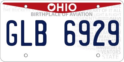 OH license plate GLB6929