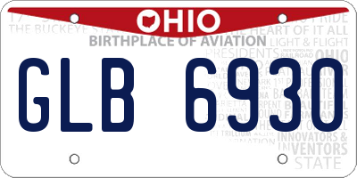 OH license plate GLB6930