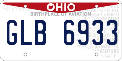 OH license plate GLB6933