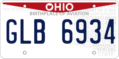 OH license plate GLB6934