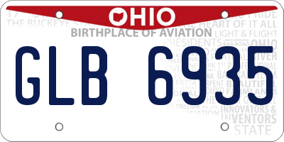OH license plate GLB6935