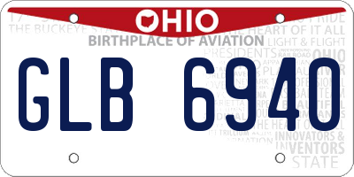 OH license plate GLB6940