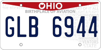 OH license plate GLB6944
