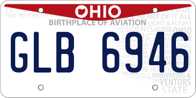 OH license plate GLB6946