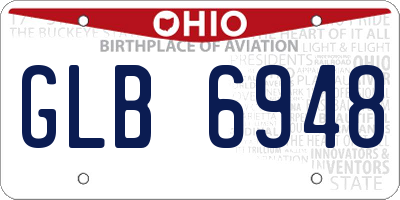 OH license plate GLB6948