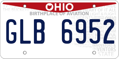 OH license plate GLB6952