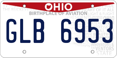 OH license plate GLB6953