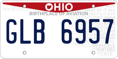 OH license plate GLB6957
