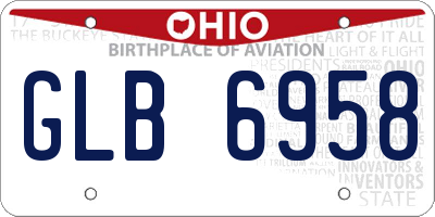 OH license plate GLB6958