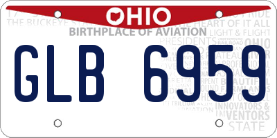 OH license plate GLB6959
