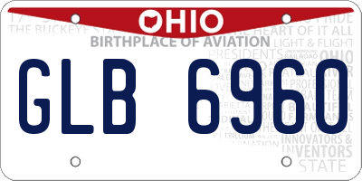 OH license plate GLB6960