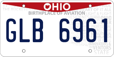 OH license plate GLB6961