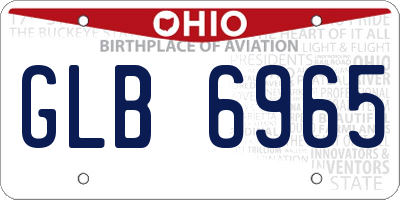 OH license plate GLB6965