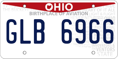 OH license plate GLB6966