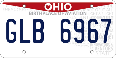 OH license plate GLB6967