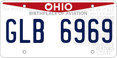 OH license plate GLB6969