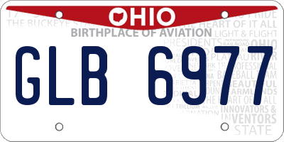 OH license plate GLB6977