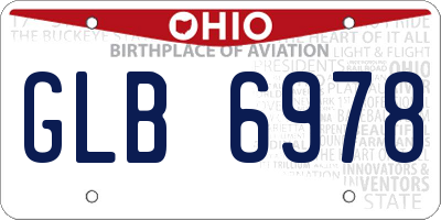 OH license plate GLB6978
