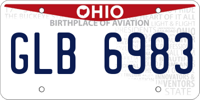 OH license plate GLB6983