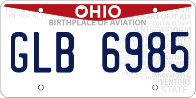 OH license plate GLB6985