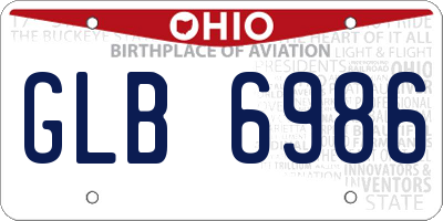 OH license plate GLB6986