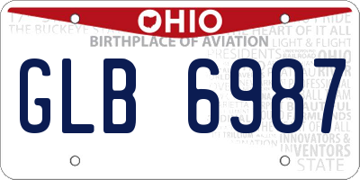 OH license plate GLB6987
