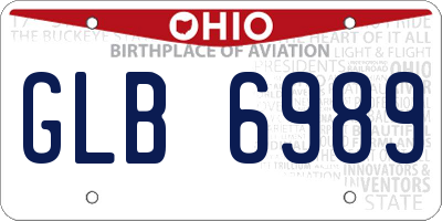 OH license plate GLB6989