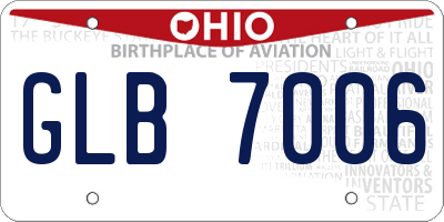 OH license plate GLB7006