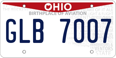 OH license plate GLB7007