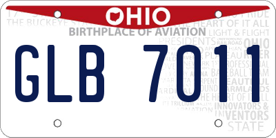 OH license plate GLB7011