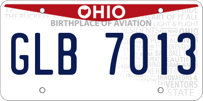 OH license plate GLB7013
