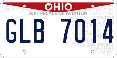 OH license plate GLB7014