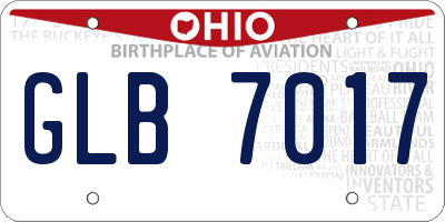 OH license plate GLB7017