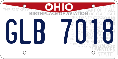 OH license plate GLB7018