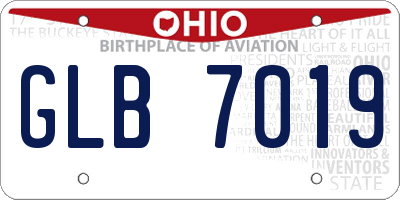 OH license plate GLB7019