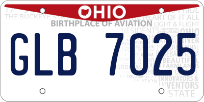 OH license plate GLB7025